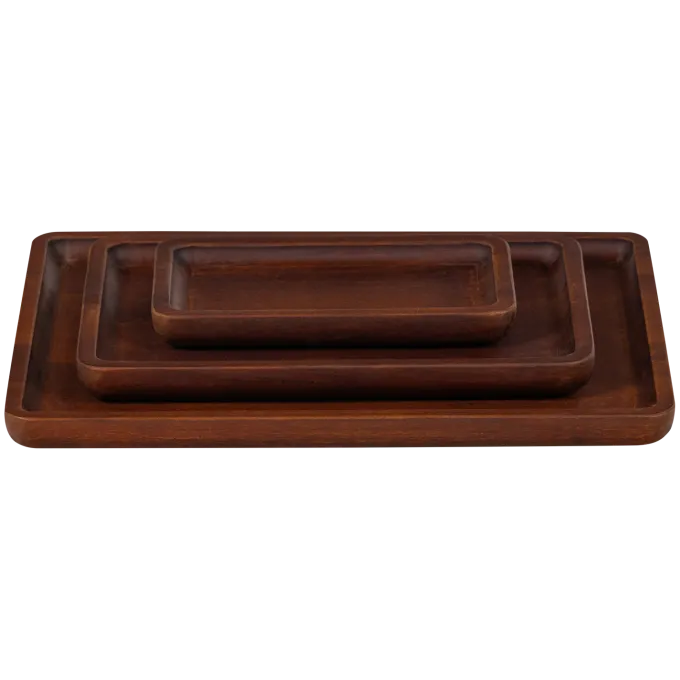 Woood Trayla Dienblad Mangohout Bruin - Set Van 3
