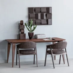Woood Tunar Eetkamerstoel Met Armleuning Hout Donkerbruin [fsc]