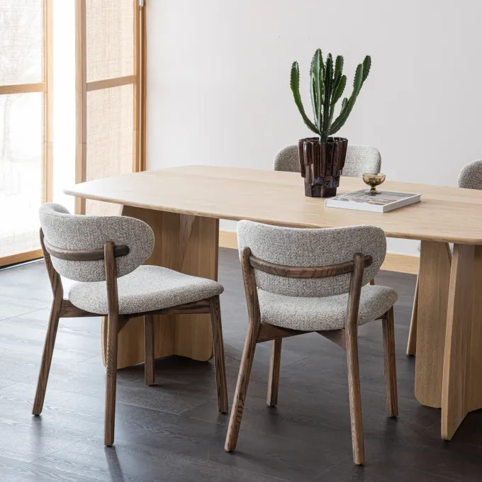 Woood Udar eetkamerstoel met houten frame donkerbruin