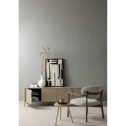 Woood Udar fauteuil met houten frame donkerbruin