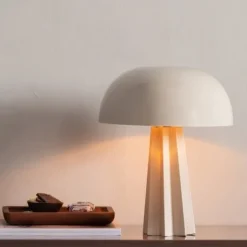 Woood Virel Tafellamp Metaal Hoogglans Lichtgrijs