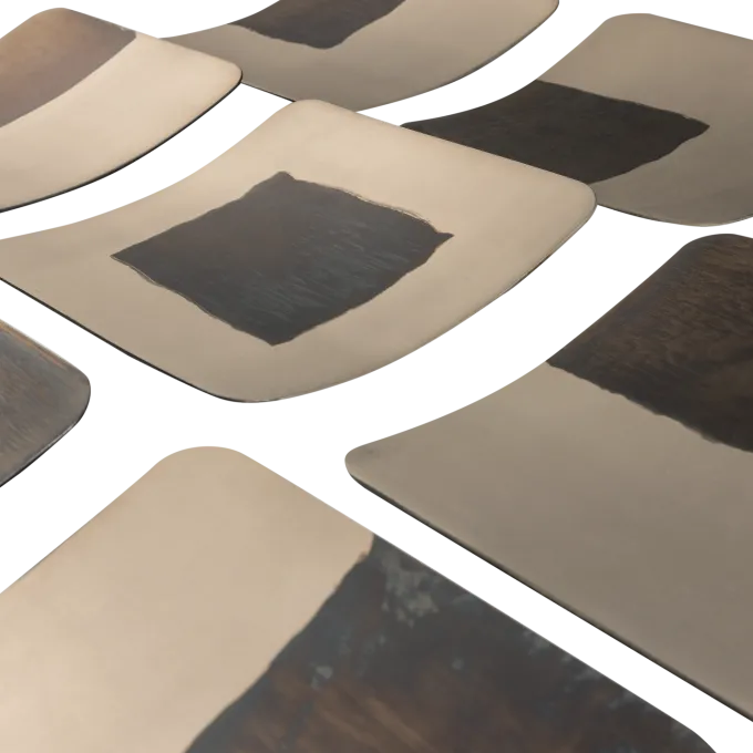 Woood Wanddeco Nami metaal nikkel - set van 9