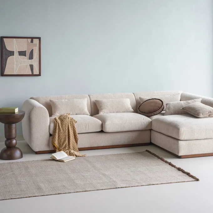 Woood Weavly Vloerkleed 170x240 Cm Wol Bruin/Naturel