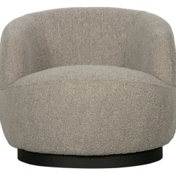 Woood Woolly draaifauteuil bouclé naturel gemeleerd
