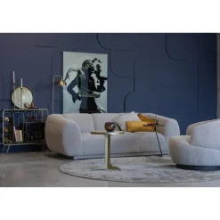 Woood Woolly draaifauteuil bouclé naturel gemeleerd