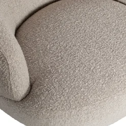 Woood Woolly draaifauteuil bouclé naturel gemeleerd