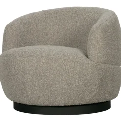 Woood Woolly draaifauteuil bouclé naturel gemeleerd