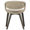 Woood Yossi eetkamerstoel zand met houten poot donkerbruin