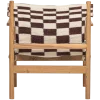 Woood Zano Fauteuil Hout Bruin Met Kelim Zitting Naturel