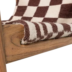 Woood Zano Fauteuil Hout Bruin Met Kelim Zitting Naturel