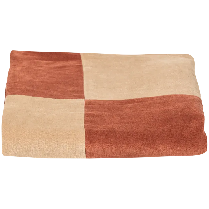 Woood Zena Plaid 130x170 Cm Velvet Roestbruin/Beige